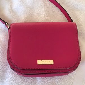 Kate Spade ♠️ Hot Pink Leather Crossbody Purse